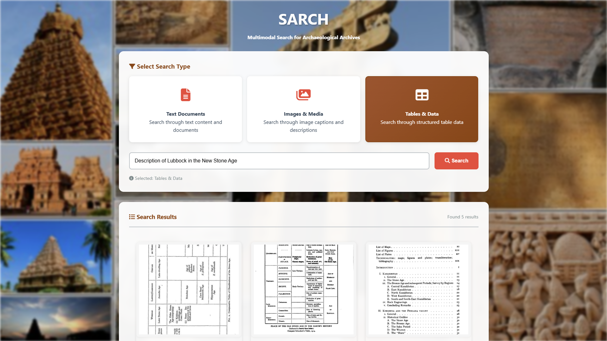Archaeological Search Engine
